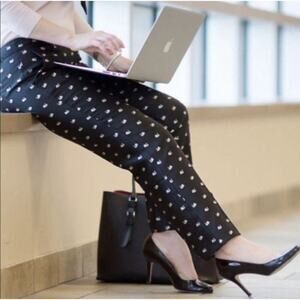 RSVP By Talbots Dress Ankle Hampshire Pants Black Swans High Waisted Size 4P